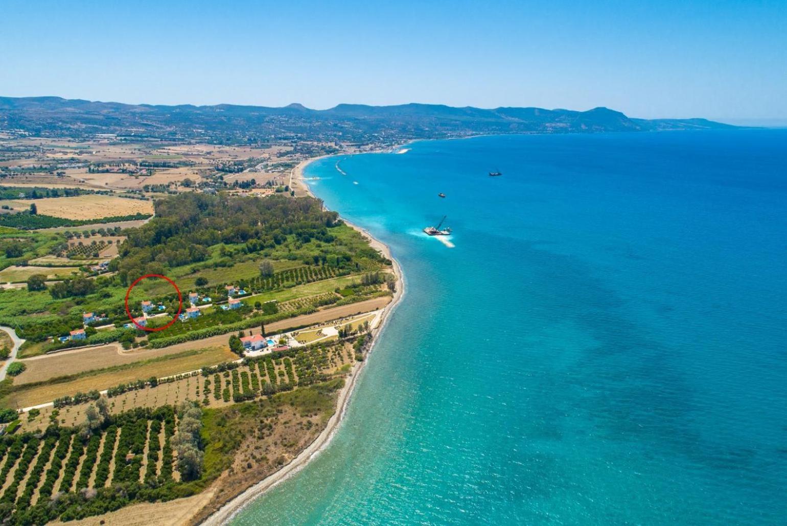 Sun Beach Villa Thio Polis Kültér fotó